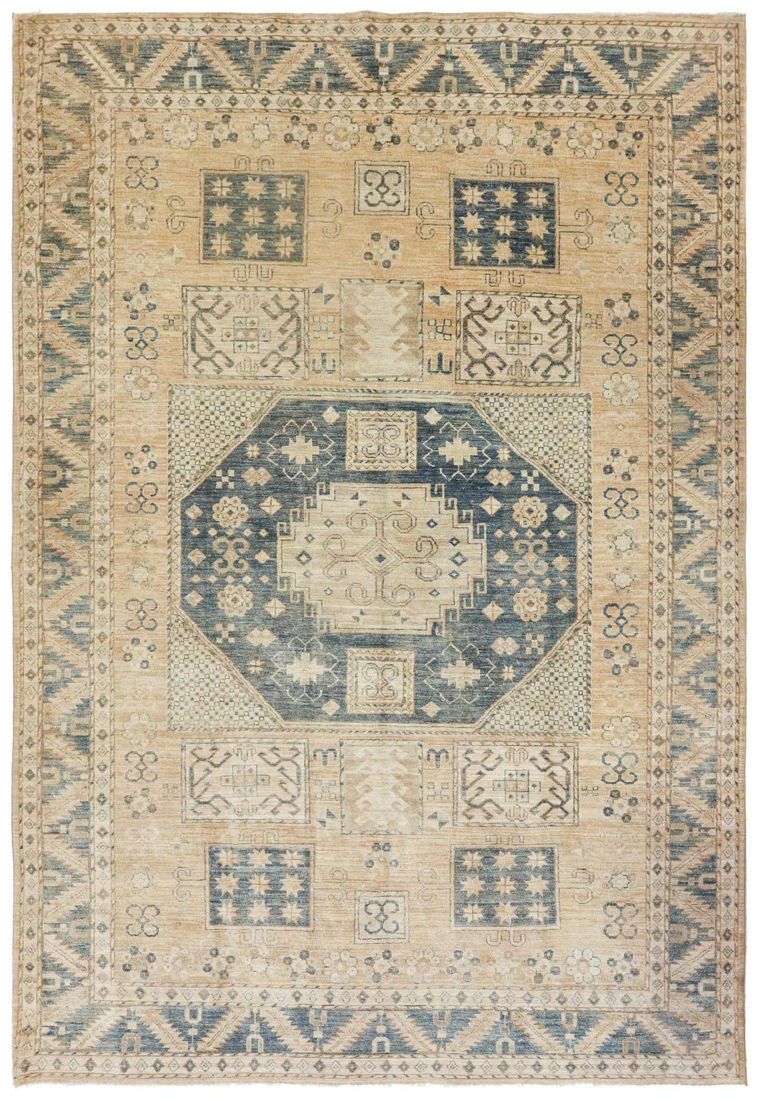 Vintage Kazak Handwoven Tribal Rug, J49607