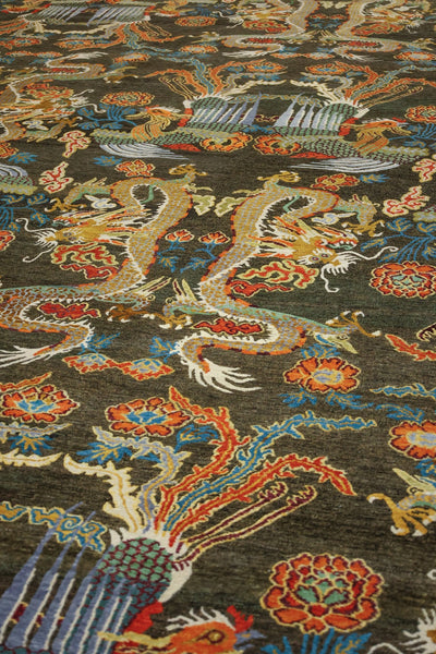 Dragon King Handwoven Contemporary Rug, J70438