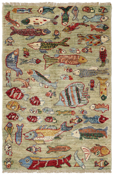 Fish Handwoven Contemporary Rug