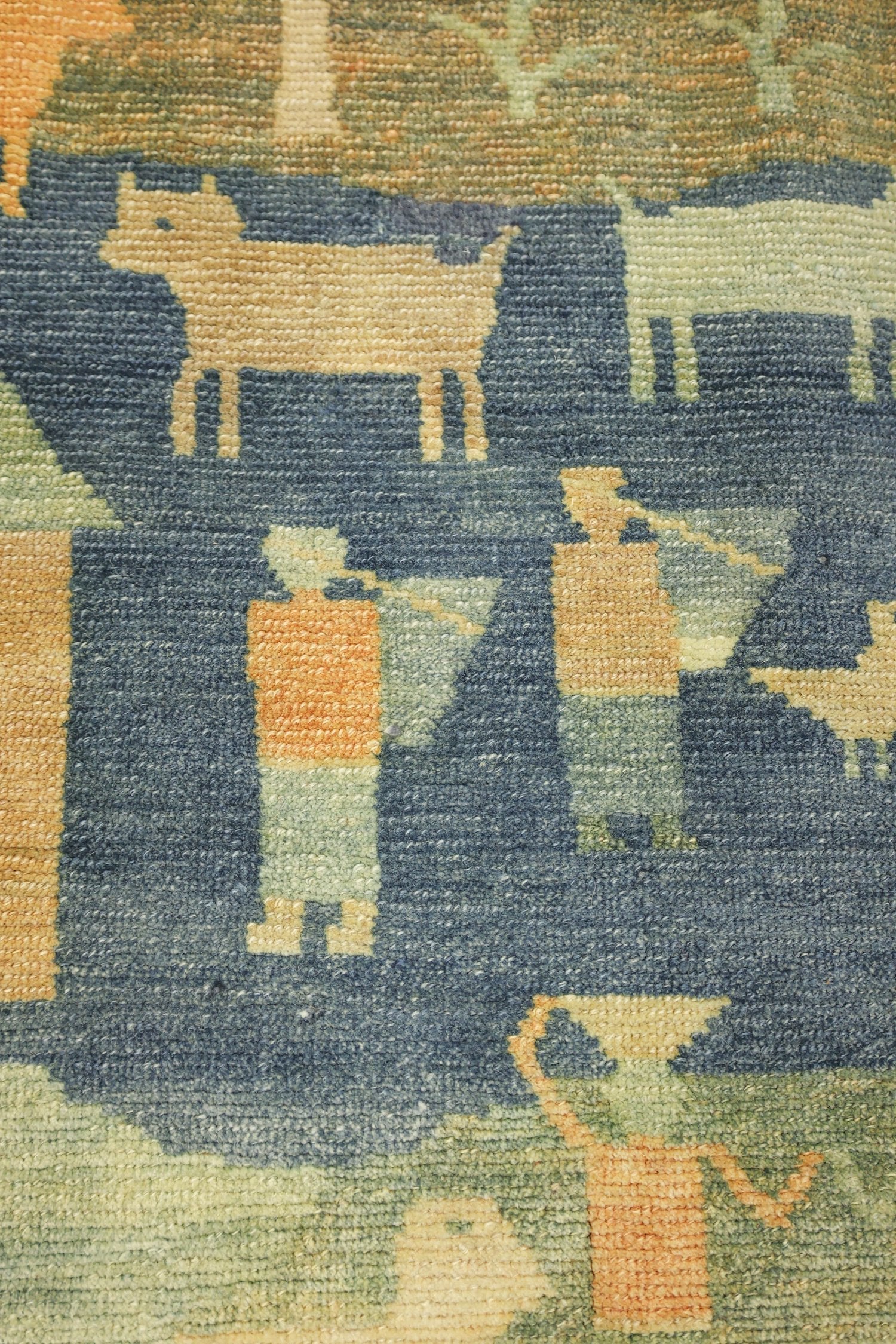 Vintage Gaon Naksha Handwoven Contemporary Rug, J76600