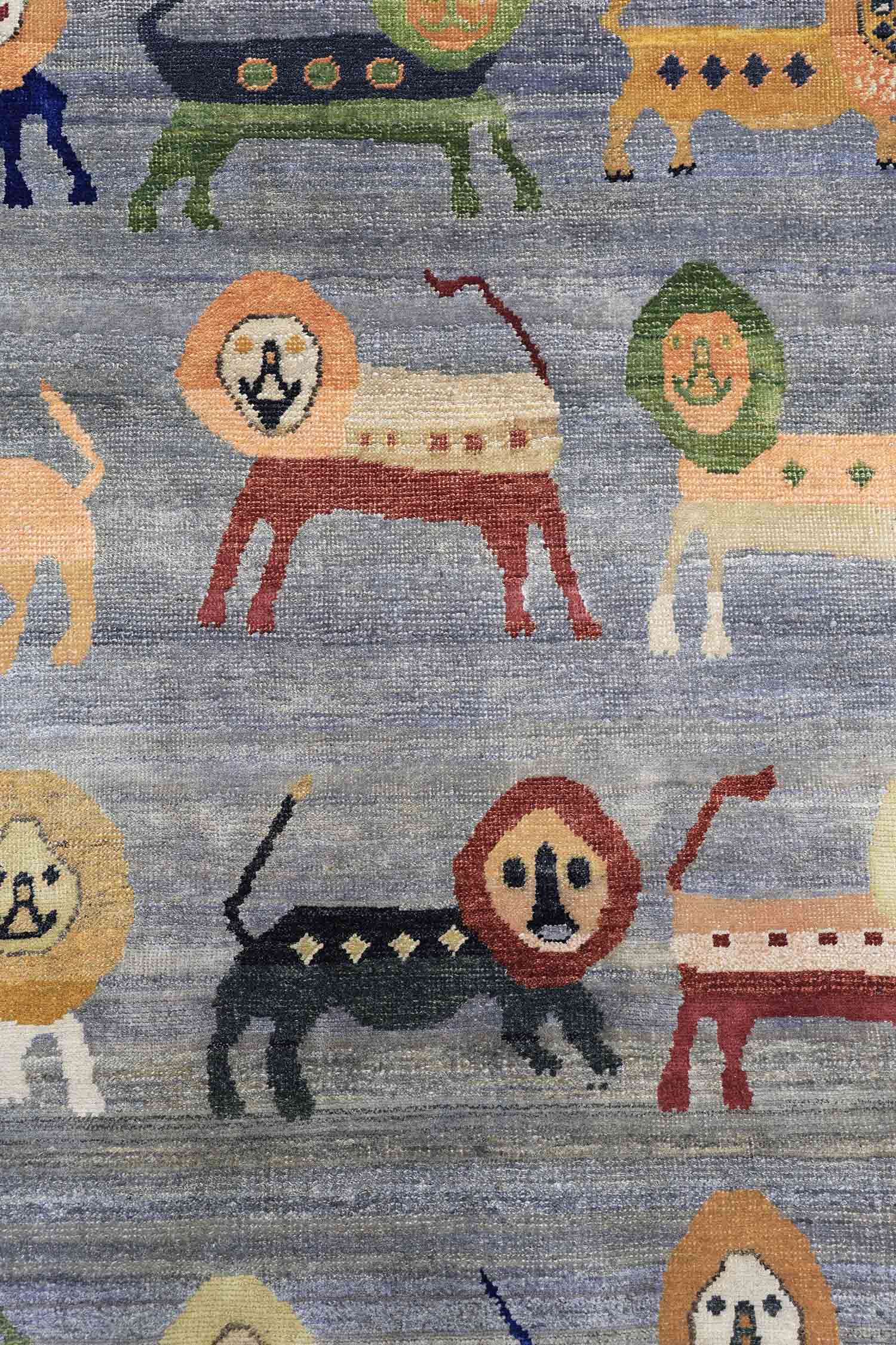 Lion Gabbeh Handwoven Contemporary Rug, J77158