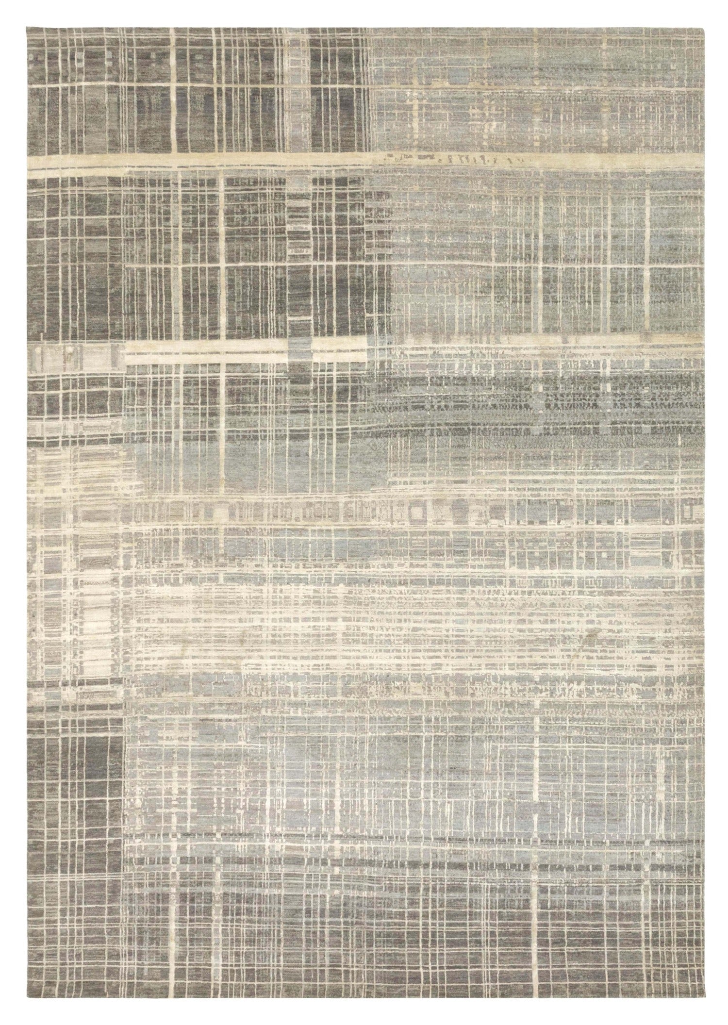 Plaid Abstract Handwoven Contemporary Rug