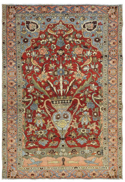 Vintage Bakhtiari Handwoven Traditional Rug