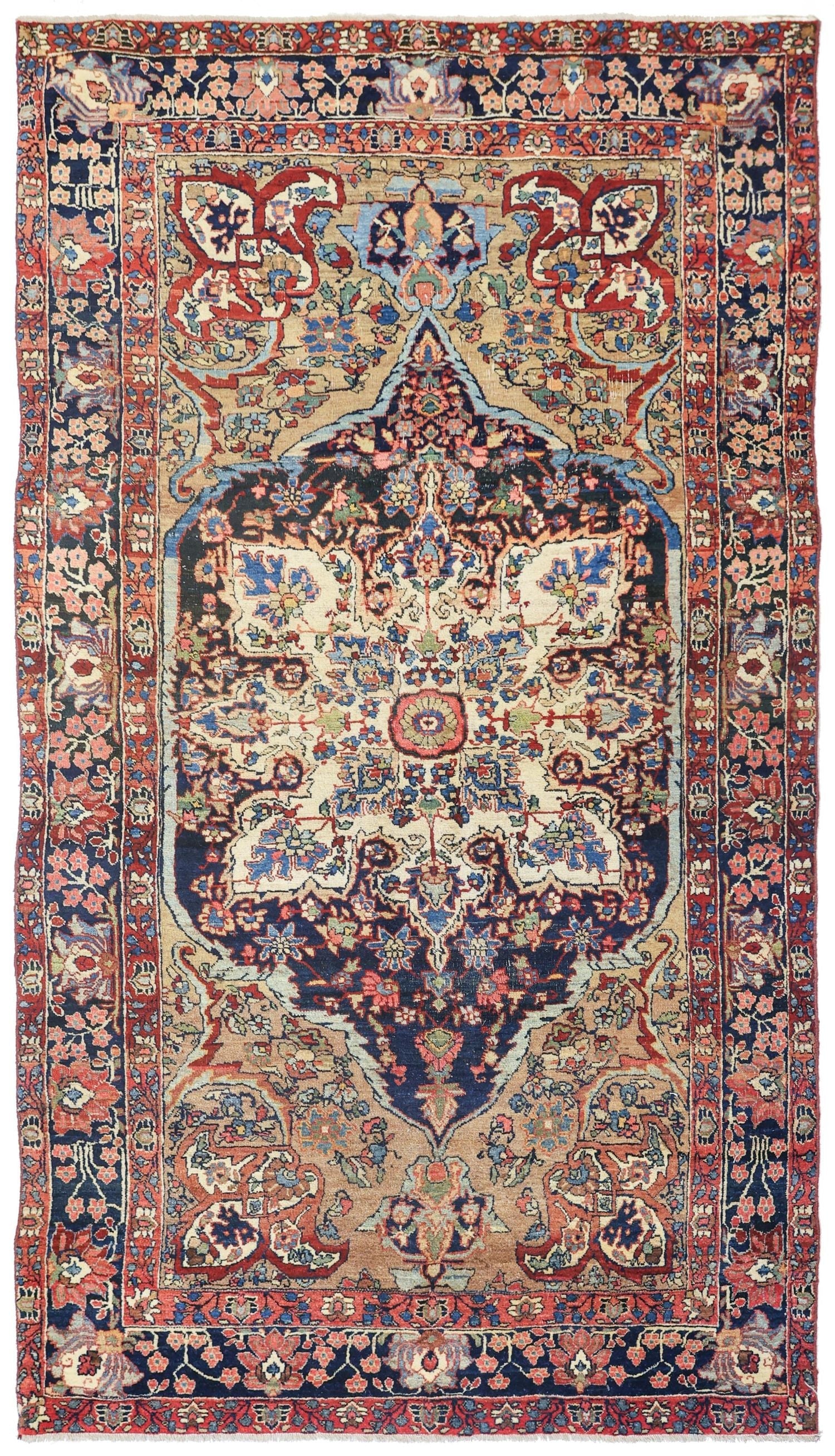 Antique Bijar Handwoven Traditional Rug