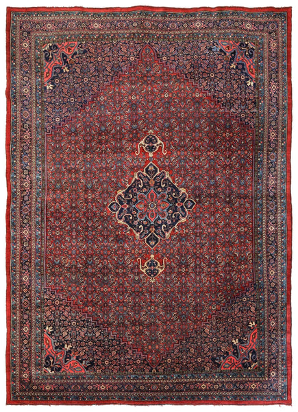 Antique Bijar Handwoven Traditional Rug