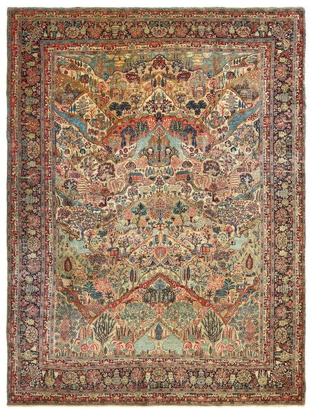 Antique Ekbatan Handwoven Traditional Rug