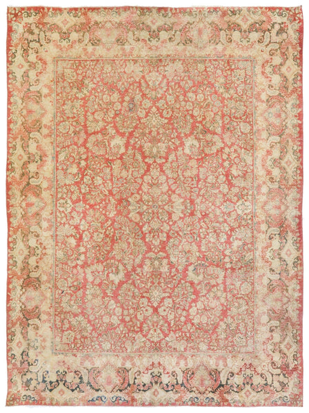 Vintage Euro Sarouk Handwoven Traditional Rug