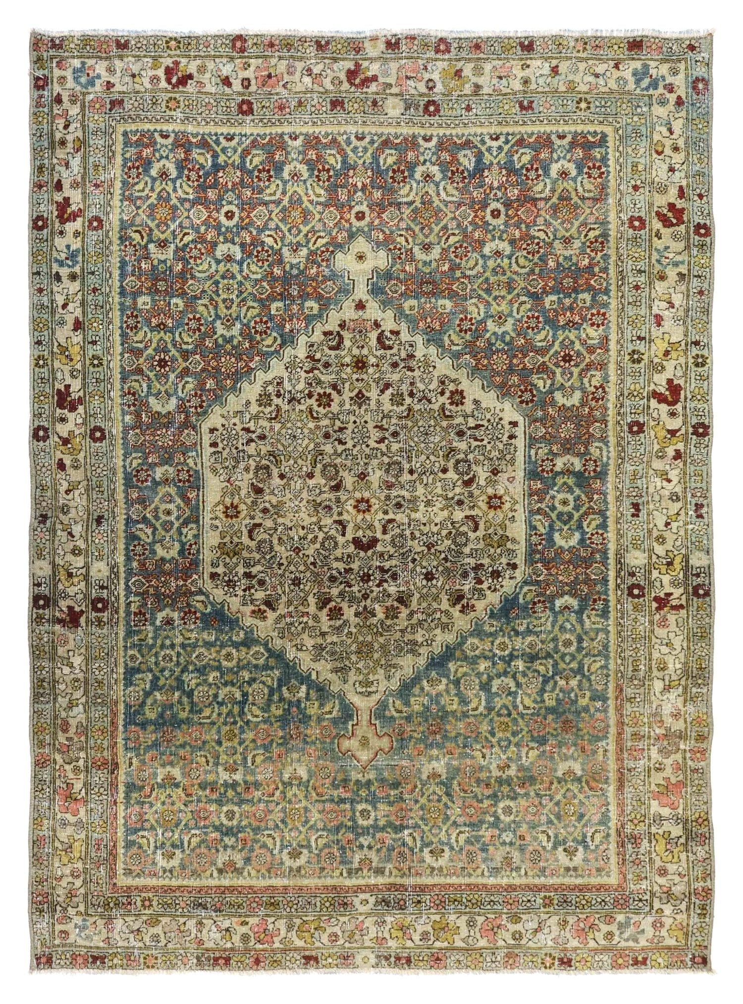Vintage Helvai Bijar Handwoven Traditional Rug