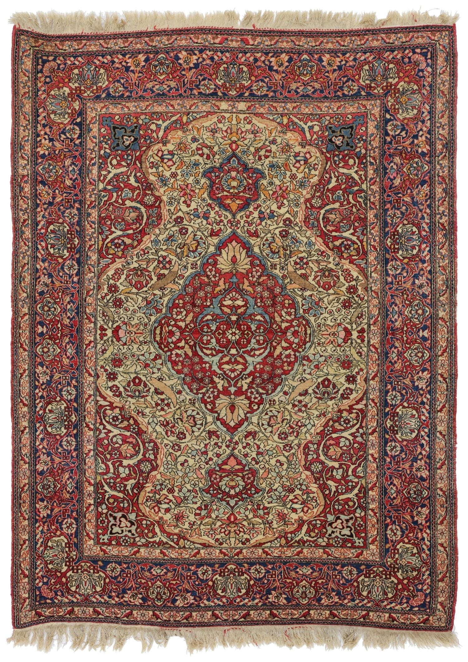 Antique Isfahan Handwoven Traditional Rug