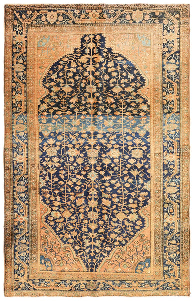 Antique Jozan Sarouk Handwoven Traditional Rug