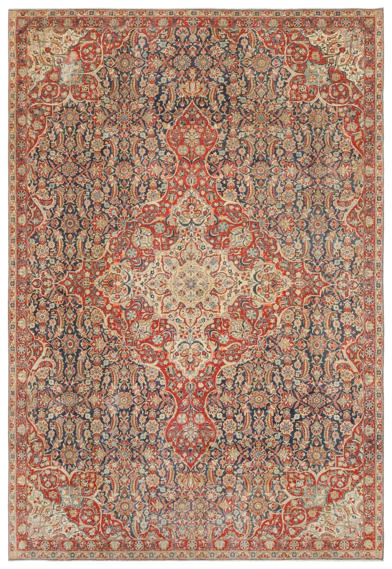 Vintage Kashan Handwoven Traditional Rug