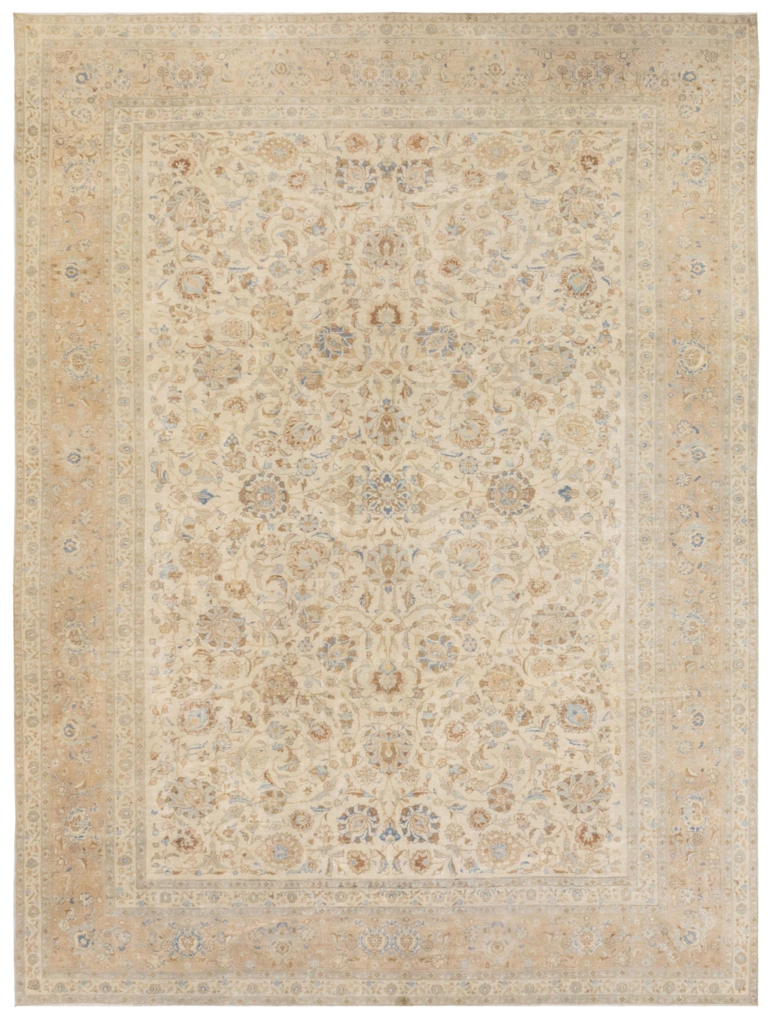 Vintage Kashan Handwoven Traditional Rug