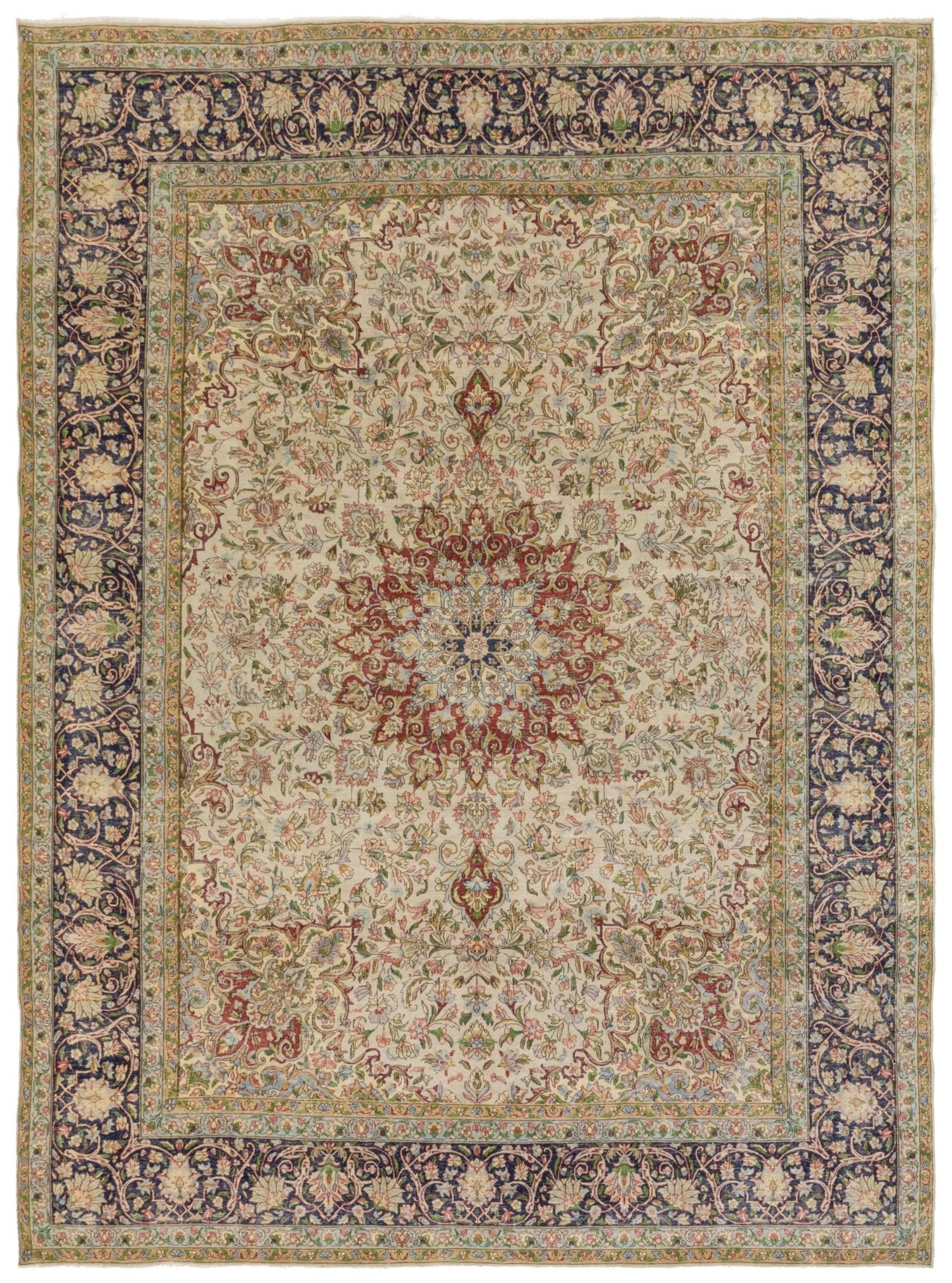 Vintage Kerman Handwoven Traditional Rug