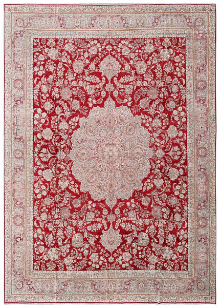 Antique Kerman Handwoven Traditional Rug