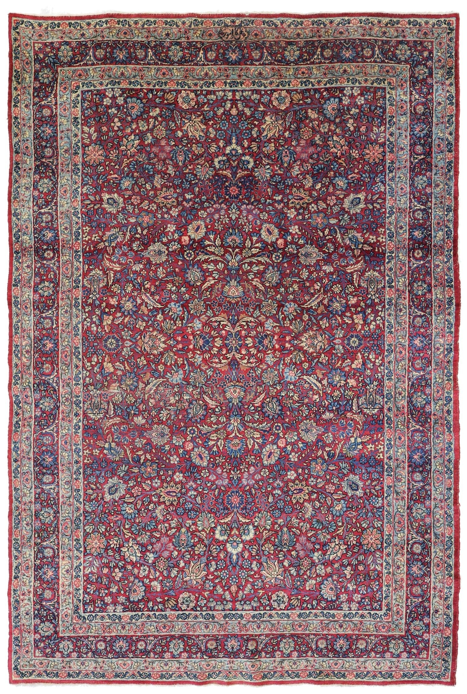 Antique Kerman Handwoven Traditional Rug