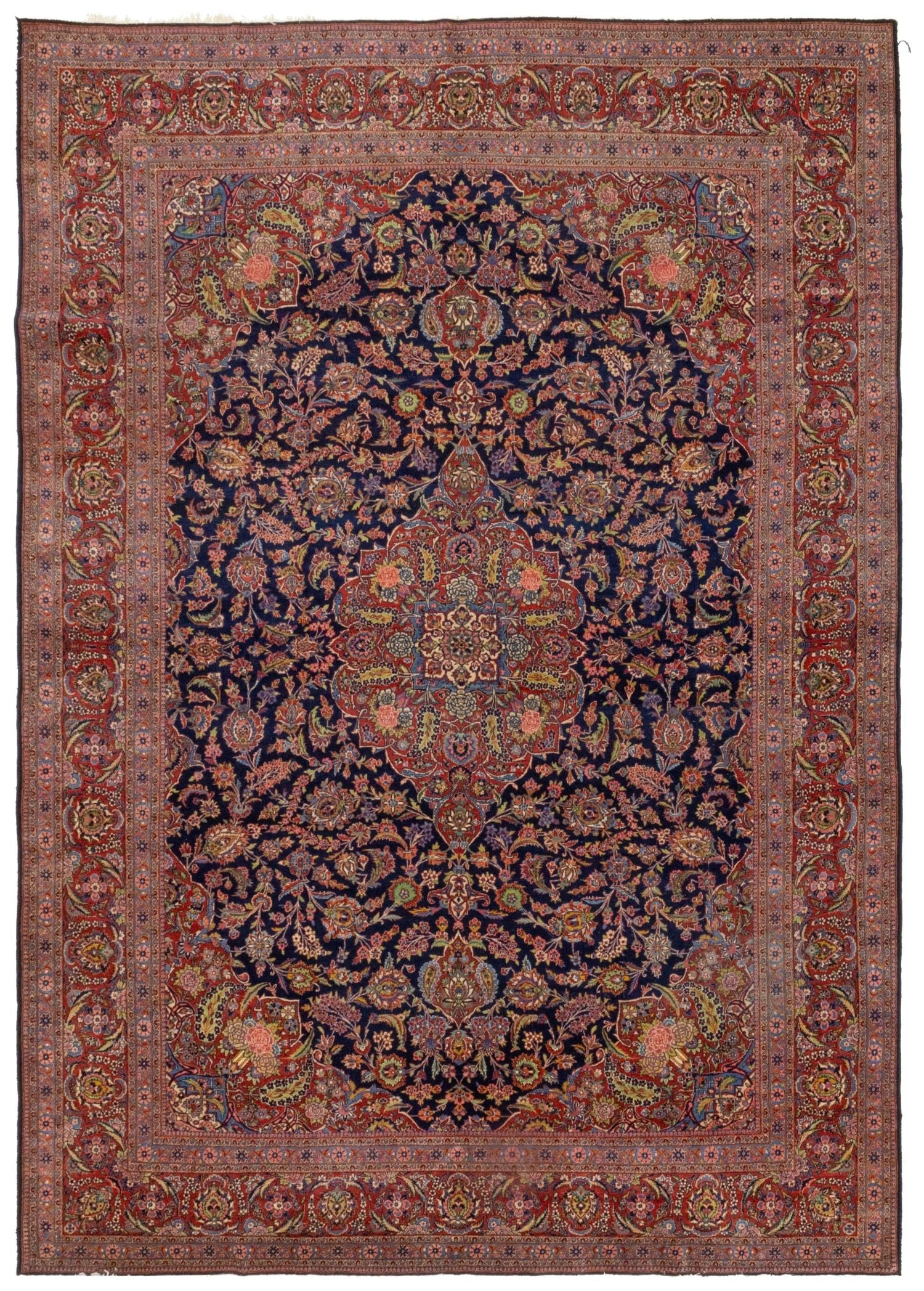 Antique Keshan Handwoven Traditional Rug