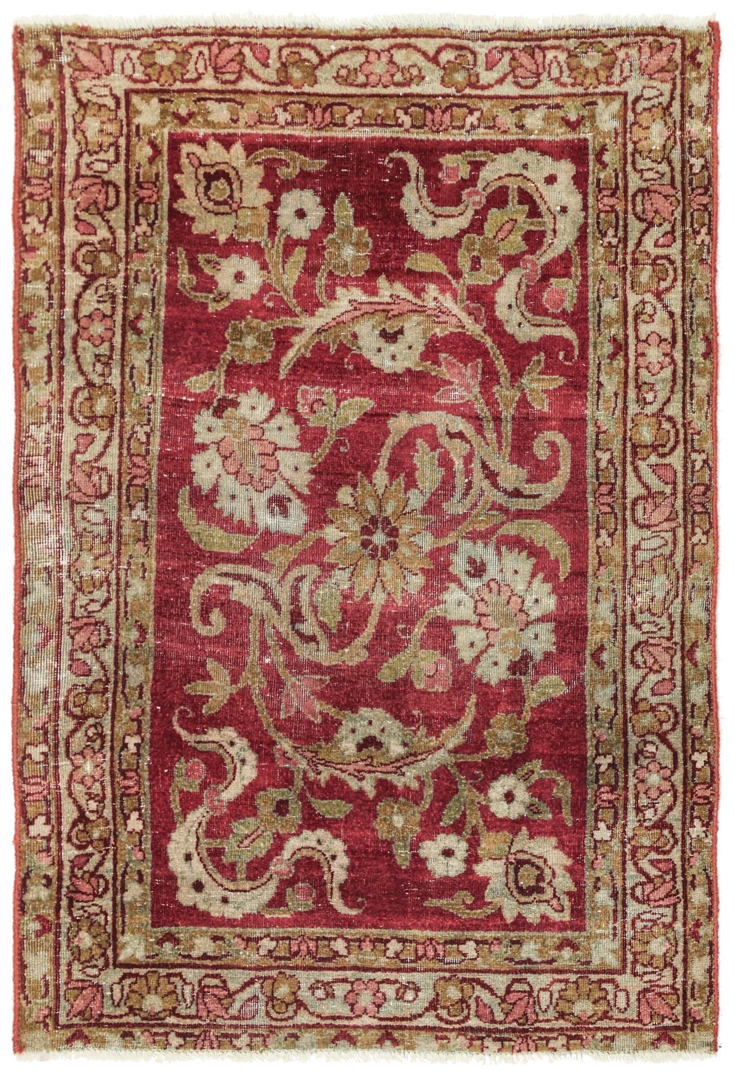 Vintage Lavar Kerman Handwoven Traditional Rug