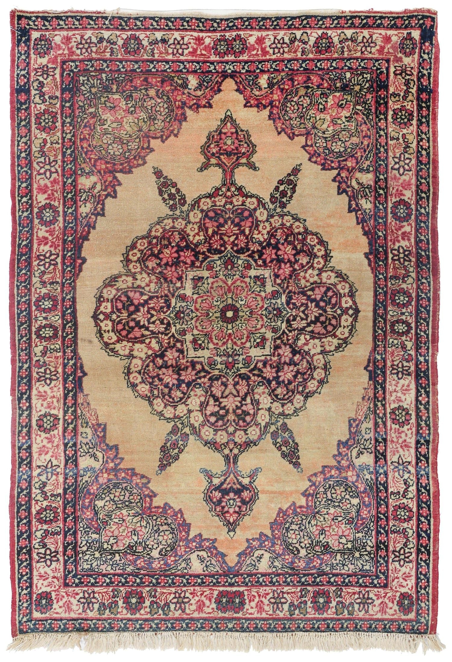 Antique Lavar Kerman Handwoven Traditional Rug