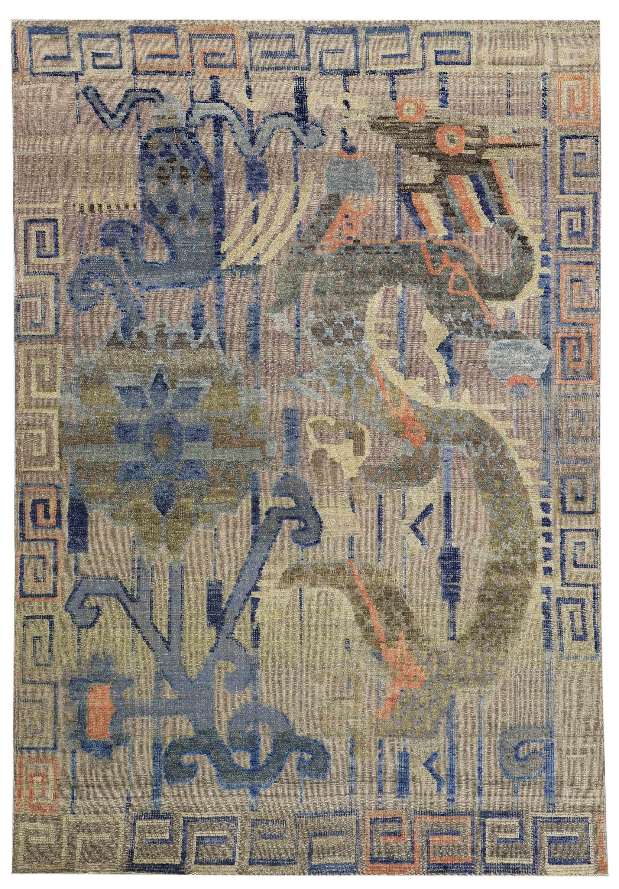 Lotus Dragon Handwoven Traditional Rug