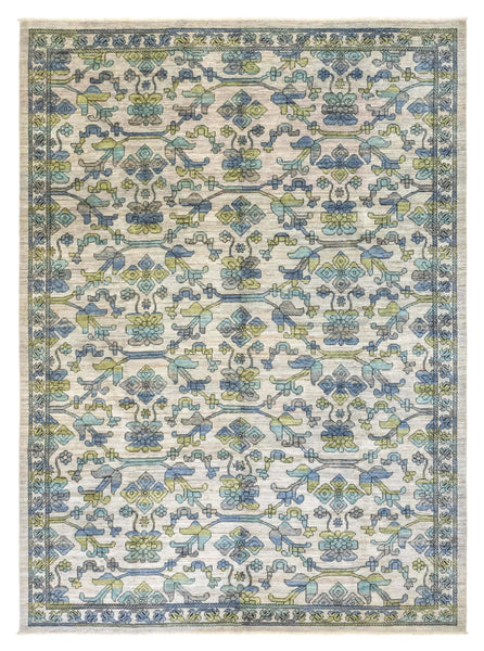 Lotus Khotan Handwoven Traditional Rug