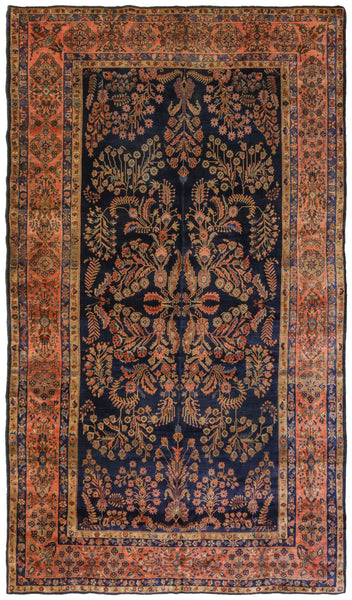 Antique Mahajaran Sarouk Handwoven Traditional Rug