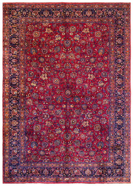 Antique Mashad Handwoven Traditional Rug
