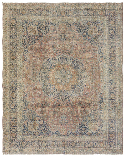 Vintage Mashad Handwoven Traditional Rug