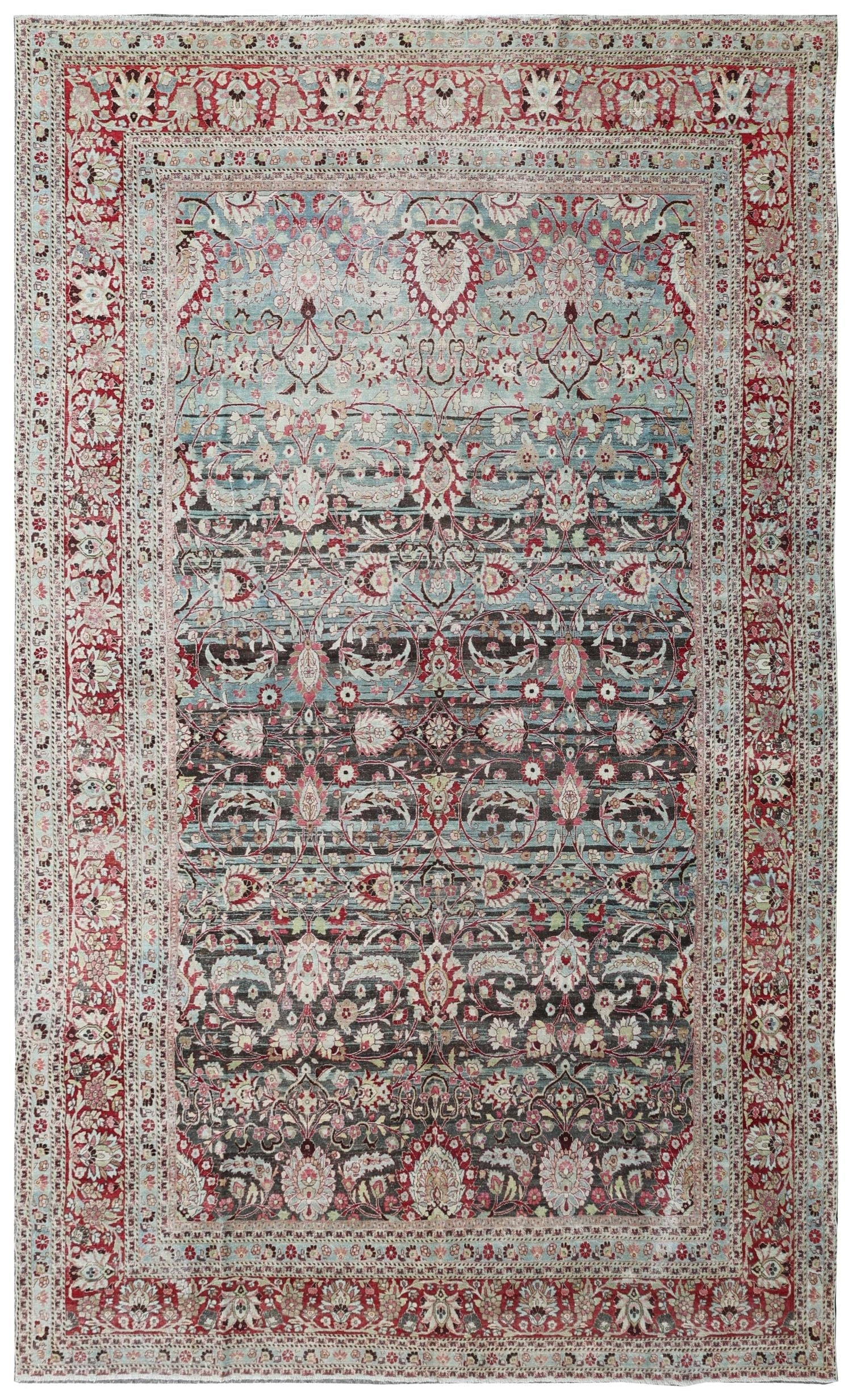 Vintage Mashad Handwoven Traditional Rug