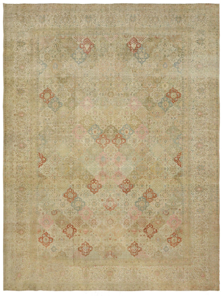 Vintage Petag Tabriz Handwoven Traditional Rug