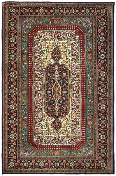 Vintage Qum Handwoven Traditional Rug