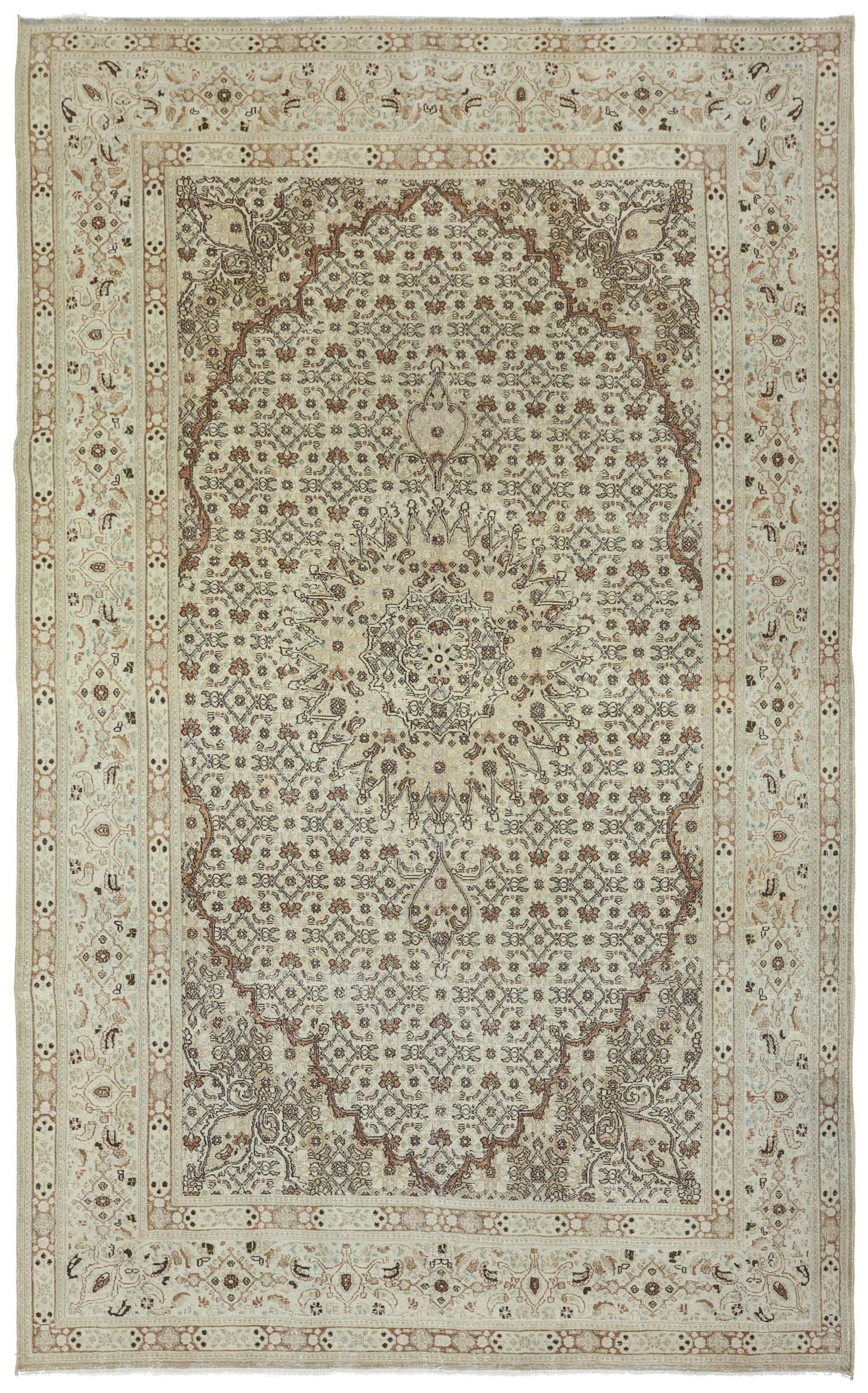 Vintage Qum Handwoven Traditional Rug