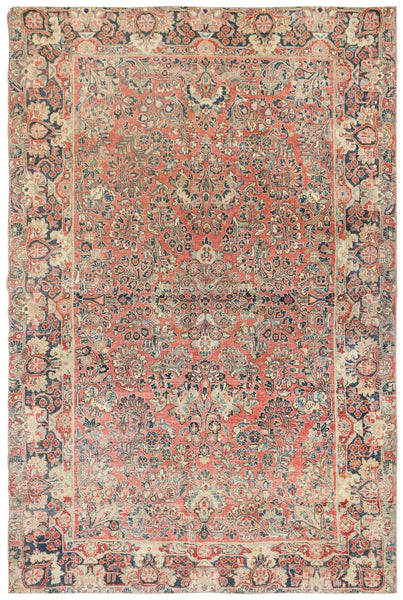 Vintage Sarouk Handwoven Traditional Rug