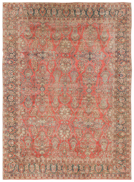 Vintage Sarouk Handwoven Traditional Rug