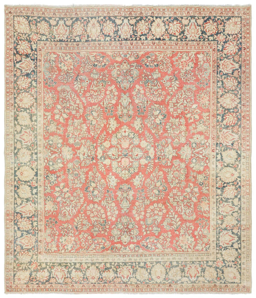 Vintage Sarouk Handwoven Traditional Rug