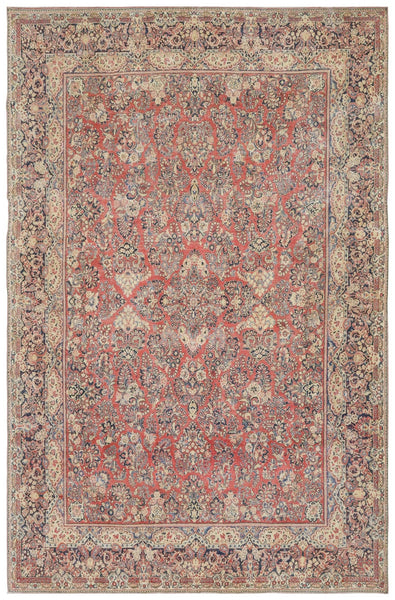 Vintage Sarouk Handwoven Traditional Rug