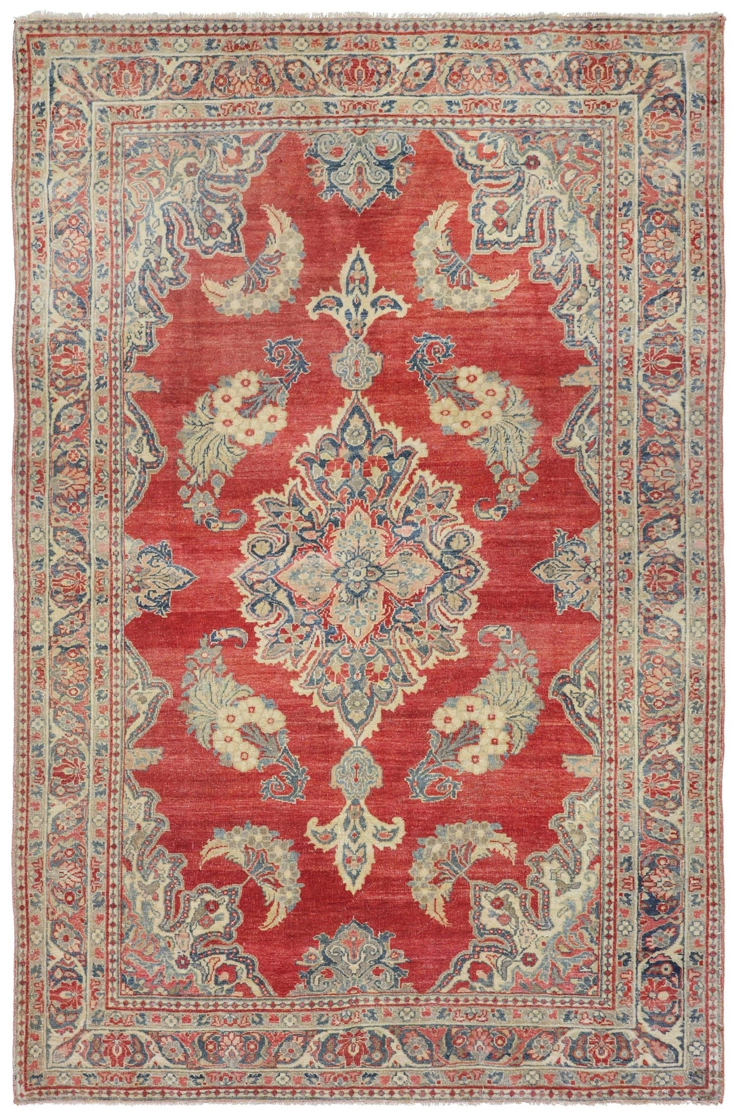 Vintage Sarouk Handwoven Traditional Rug