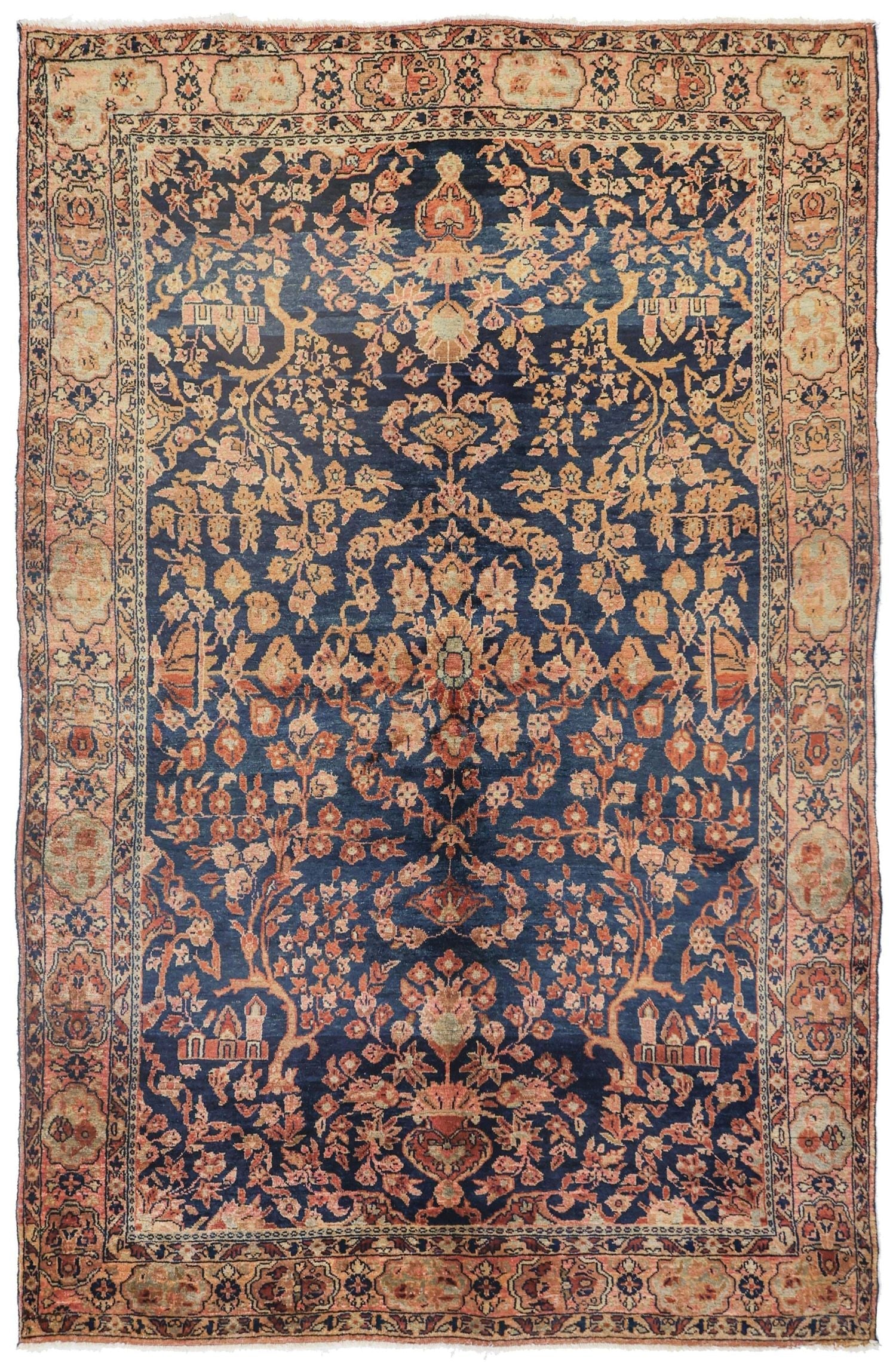 Antique Sarouk Handwoven Traditional Rug