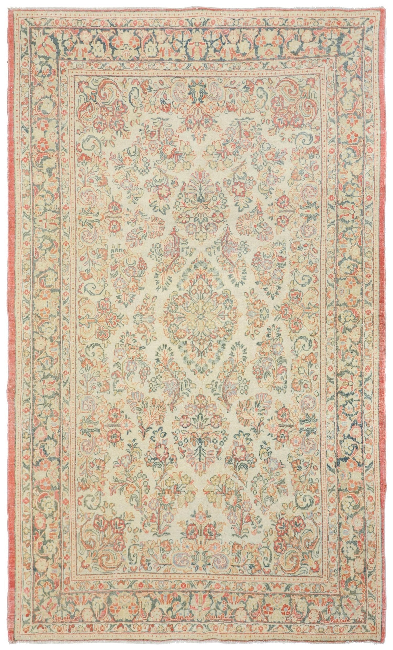 Vintage Sarouk Handwoven Traditional Rug