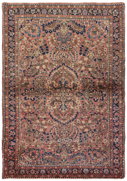 Antique Sarouk Handwoven Traditional Rug