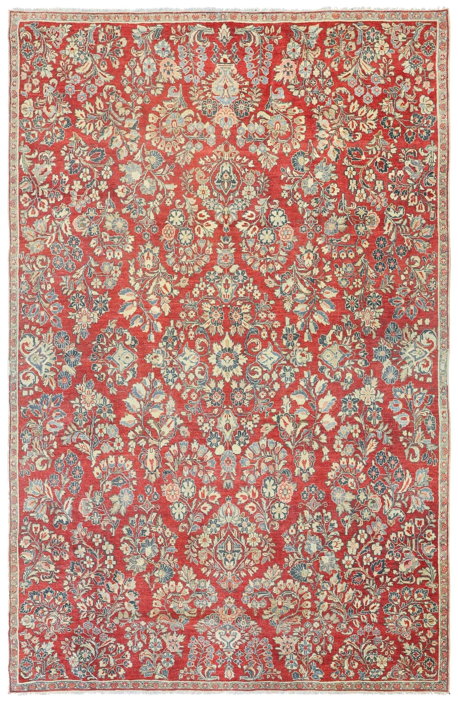 Vintage Sarouk Handwoven Traditional Rug