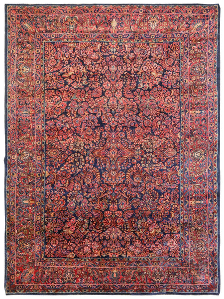 Antique Sarouk Handwoven Traditional Rug