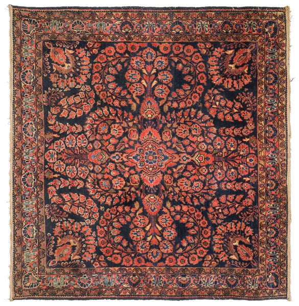 Antique Sarouk Handwoven Traditional Rug