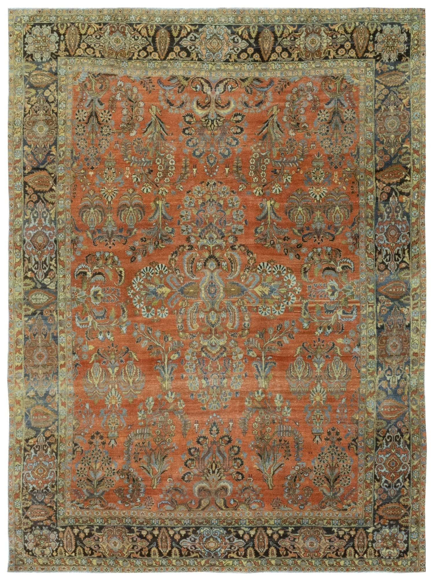 Vintage Sarouk Handwoven Traditional Rug