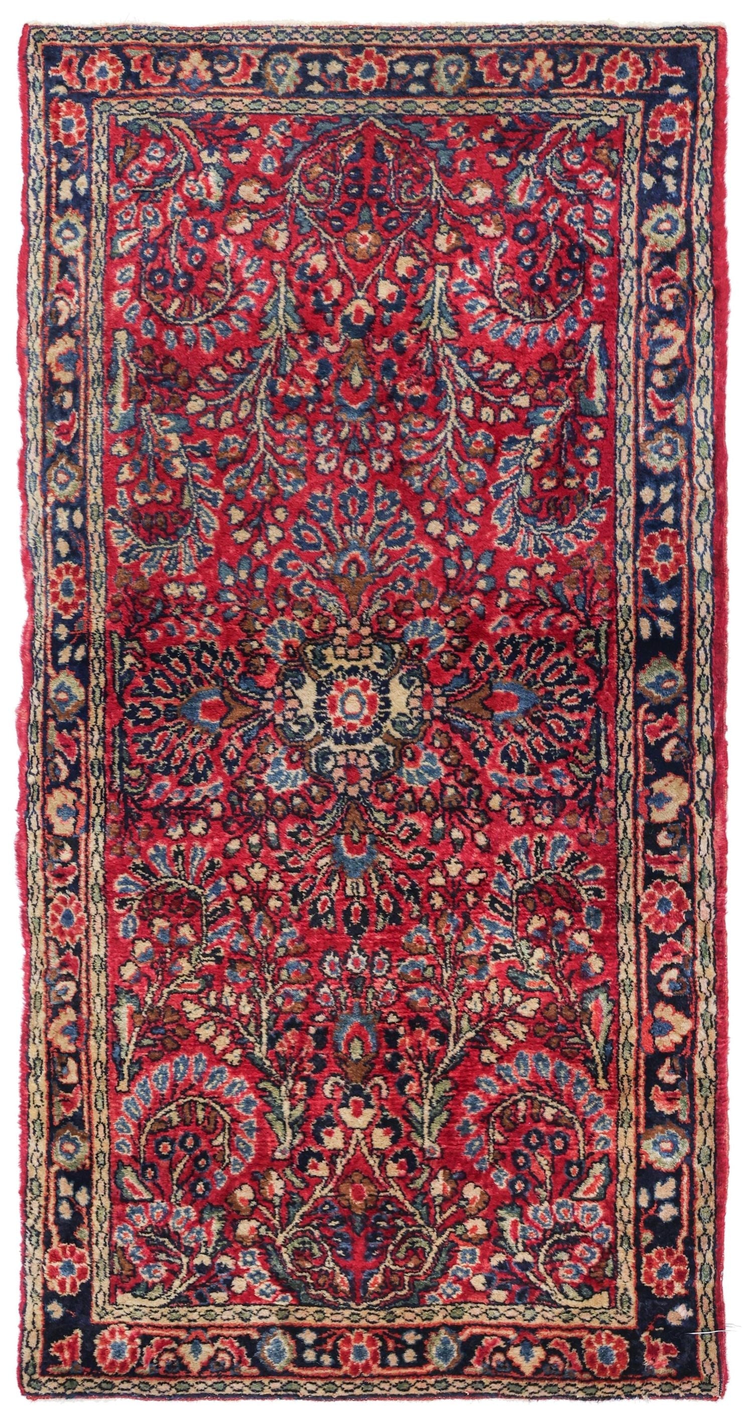 Antique Sarouk Handwoven Traditional Rug