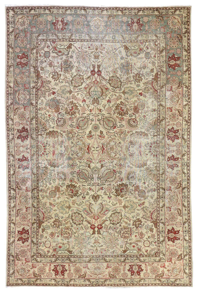 Vintage Tabriz Handwoven Traditional Rug