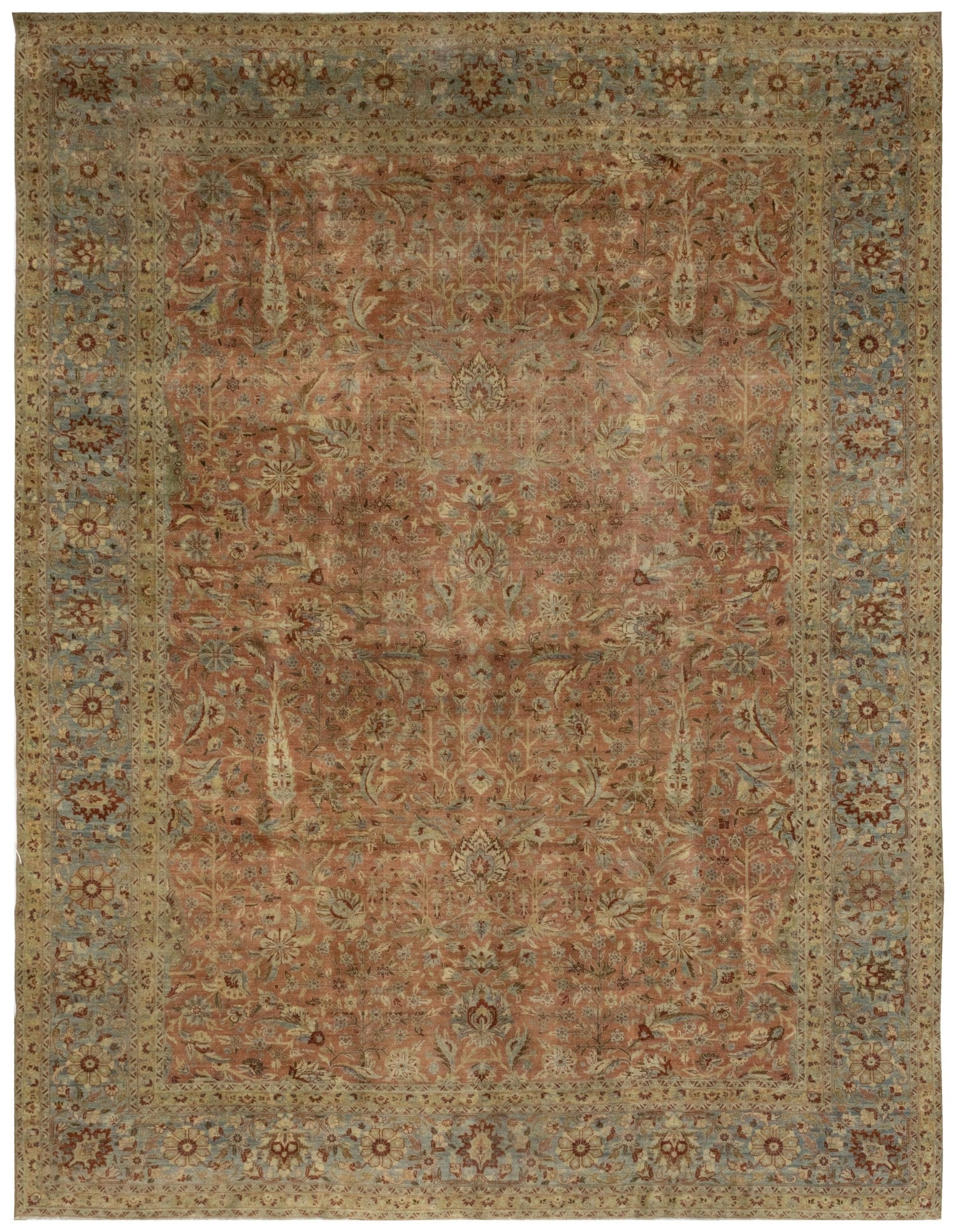 Antique Tabriz Handwoven Traditional Rug