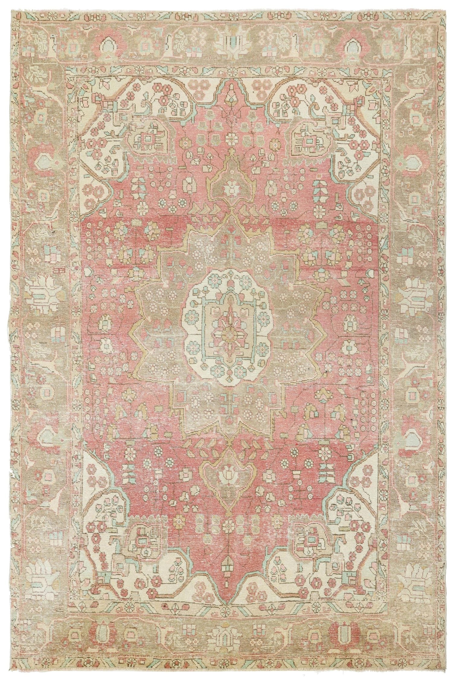 Vintage Tabriz Handwoven Traditional Rug