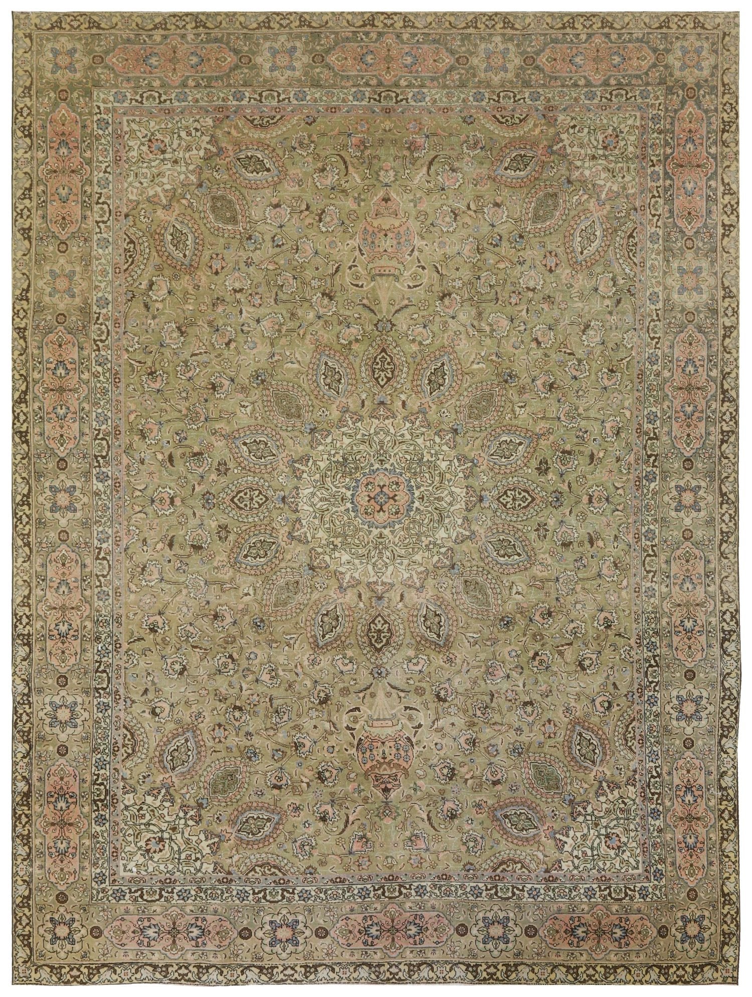 Vintage Tabriz Handwoven Traditional Rug