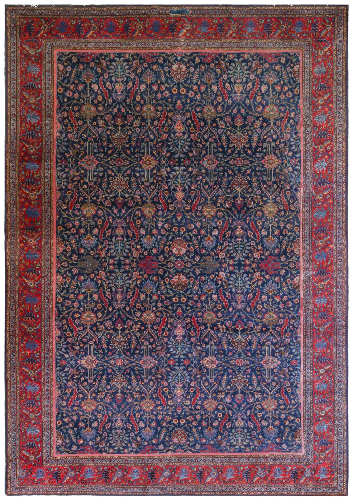 Antique Tabriz Handwoven Traditional Rug