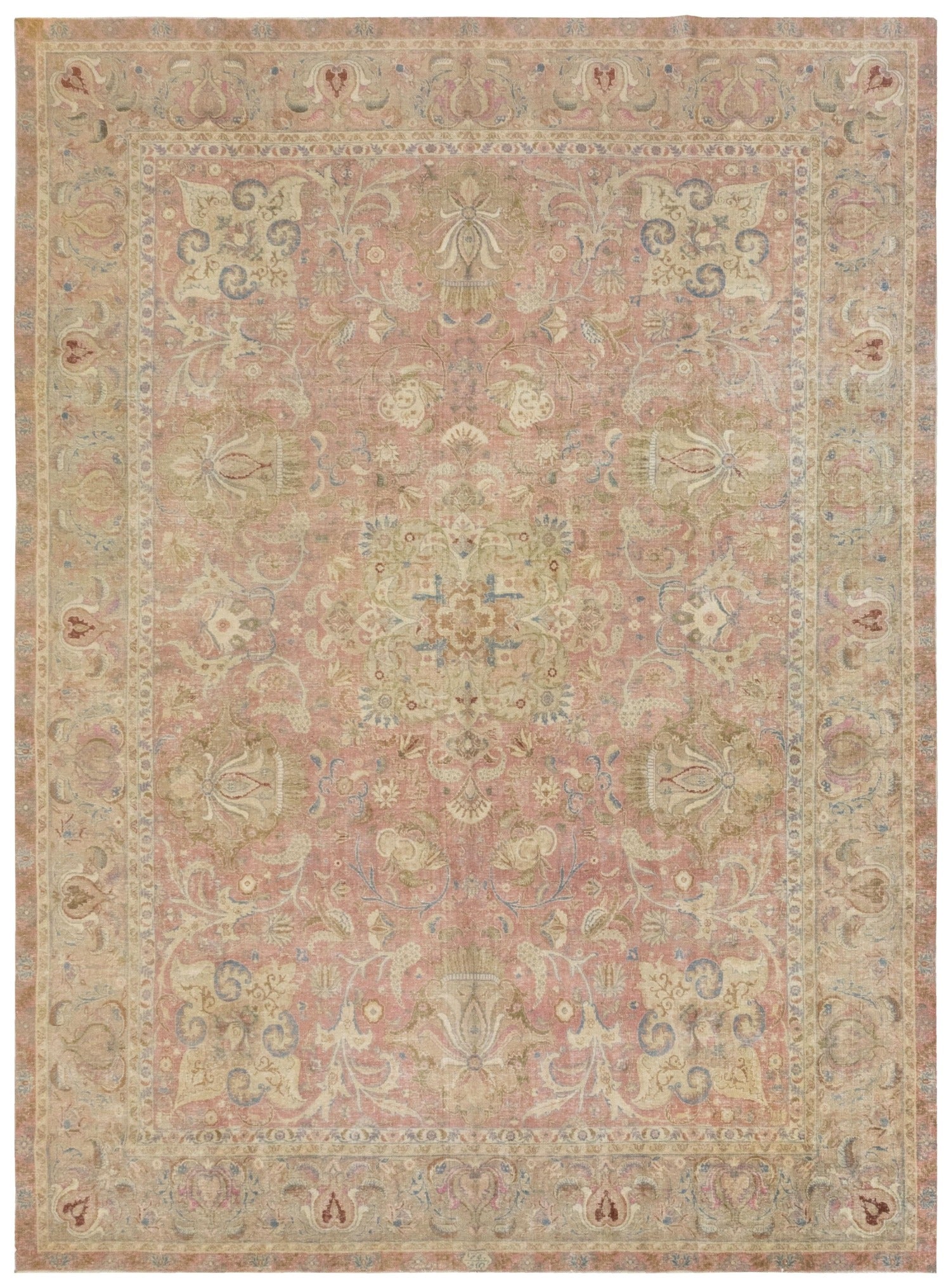 Vintage Tabriz Handwoven Traditional Rug